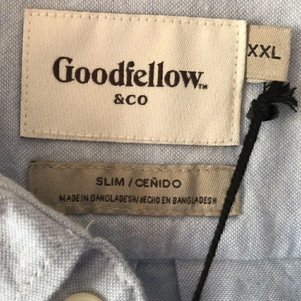 NEW Goodfellow Mens Light Blue Oxford